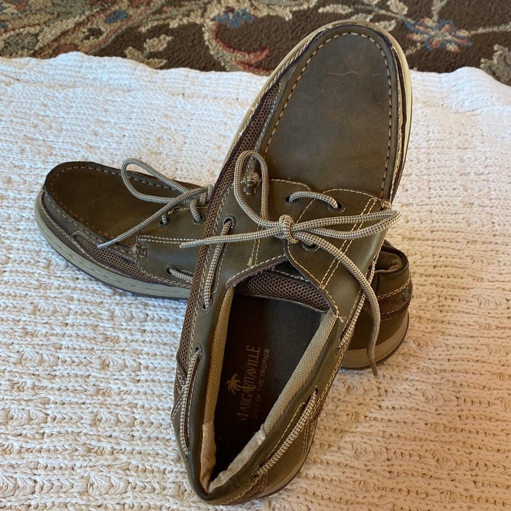 Margaritaville Mens Leather Loafers Size 12 - Picture 3 of 12